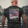クリアウォーター アメリカ国旗 Gps座標 クリアウォーター メンズTシャツ バックプリント 高齢者への贈り物