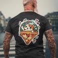 クレイジー ペパロニ ピザ キャット カルツォーネ トラ猫 ファーストフードの子猫 メンズTシャツ バックプリント 高齢者への贈り物