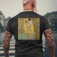 グスタフ・クリムトのキス 有名な絵画 メンズTシャツ バックプリント 高齢者への贈り物