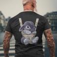 グレー 兎 うさぎ 抱っこ 抱っこ紐 メンズTシャツ バックプリント 高齢者への贈り物