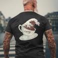 グレートウェーブ カフェラテ コーヒー カフェイン 神奈川 北斎 メンズTシャツ バックプリント 高齢者への贈り物