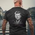ケネディ大統領jfk民主党アメリカ引用 メンズTシャツ バックプリント 高齢者への贈り物