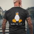 コンピューター -Udo Rm -Rf Tux Linux ペンギン プログラマー メンズTシャツ バックプリント 高齢者への贈り物