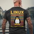 メンズ コンピューター オタク Linux ルートペンギン タックス 言葉 ギフト メンズTシャツ バックプリント 高齢者への贈り物