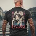 ゴス グランジ 鬼 アニメ 少女 ワイフ ホラー オルト 美学 メンズTシャツ バックプリント 高齢者への贈り物