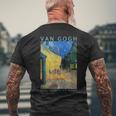 ゴッホ 面白いtシャツ アート 夜のカフェテラス 印象派 絵画 メンズ レディース 面白い 服 美術 油彩画 メンズTシャツ バックプリント 高齢者への贈り物