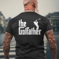 ゴルファザーの面白いゴルフの父神父お父さんゴルファー メンズTシャツ バックプリント 高齢者への贈り物