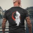 ゴーストサムライ 戦国武将 刀 アニメ マンガ 恋人 メンズTシャツ バックプリント 高齢者への贈り物