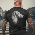 サルーキ 犬 モチーフ ペットアート サルーキ メンズTシャツ バックプリント 高齢者への贈り物