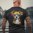 サングラスをかけたジャック・ラッセル・テリア ジャック・ラッセル愛好家 メンズTシャツ バックプリント 高齢者への贈り物