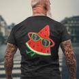 サングラス面白いスイカとスイカの夏のメロン メンズTシャツ バックプリント 高齢者への贈り物