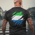 シエラレオネの国旗シエラレオネ メンズTシャツ バックプリント 高齢者への贈り物