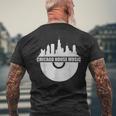 シカゴハウスミュージックシカゴスカイライン Edm Dj シカゴハウス メンズTシャツ バックプリント 高齢者への贈り物