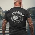 シカゴ・エレクトリック ブルース アメリカンミュージック ビンテージ メンズTシャツ バックプリント 高齢者への贈り物