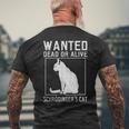シュレディンガーの猫 指名手配の猫 死んで生きている 物理学 物理学者 メンズTシャツ バックプリント 高齢者への贈り物