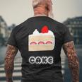 ショートケーキ『スイーツ ポップ』苺 イチゴのケーキ お菓子 おやつ 面白い かわいい メンズTシャツ バックプリント 高齢者への贈り物