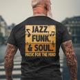 ジャズファンクソウルミュージックフォーザマインドジャズラバーファンクファナティック メンズTシャツ バックプリント 高齢者への贈り物
