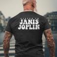 ジャニス・ジョプリン、ジャニス・ジョプリンを聴く メンズTシャツ バックプリント 高齢者への贈り物