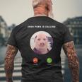 ジョン・ポークがファニー・アンサー・コール・フォンに電話をかけている メンズTシャツ バックプリント 高齢者への贈り物
