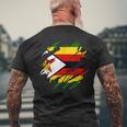 ジンバブエの旗ジンバブエ メンズTシャツ バックプリント 高齢者への贈り物