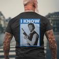 スター・ウォーズ クラシック ハン・ソロ I Know You Love Me ポスター メンズTシャツ バックプリント 高齢者への贈り物