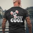 ステイ クール オーサム マウス ウェアリング サングラス 動物 ネズミ メンズTシャツ バックプリント 高齢者への贈り物