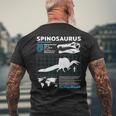 スピノサウルスのファクトシート メンズTシャツ バックプリント 高齢者への贈り物