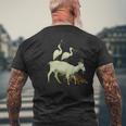 スプーンビルズとヤギの庭 地上の喜びの庭 メンズTシャツ バックプリント 高齢者への贈り物