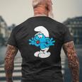 スマーフ ジョキー スマーフ 舌 ジョイフル ブルー コミック スマーフェット メンズTシャツ バックプリント 高齢者への贈り物