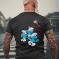 スマーフグループ スマーフ ガーガメル 魅惑のブルーフレンズのファン メンズTシャツ バックプリント 高齢者への贈り物