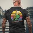 セキセイインコ レトロ セキセイインコ メンズTシャツ バックプリント 高齢者への贈り物
