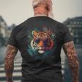 タイガーフェイス 動物好きモチーフ サングラス イラスト 虎 メンズTシャツ バックプリント 高齢者への贈り物