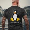 タックスlinuxペンギン-Sudorm-Rfコンピューターサイエンスコンピューター Tux Linux メンズTシャツ バックプリント 高齢者への贈り物