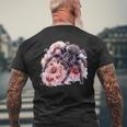 タランチュラ フローラル アートワーク アニマルアート 野生動物 タランチュラ 恋人 メンズTシャツ バックプリント 高齢者への贈り物