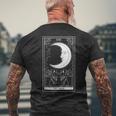 タロットカード 月 占い師 オカルト 魔女 ウィッカン カード メンズTシャツ バックプリント 高齢者への贈り物