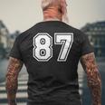 チームジャージーナンバー87 スポーツギフト メンズTシャツ バックプリント 高齢者への贈り物