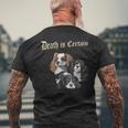デス・イズ・サステイン・ファニー・キャバリア・キング・チャールズ・スパニエル メンズTシャツ バックプリント 高齢者への贈り物