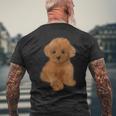 トイプードル 犬種 ミニプードル 子犬 メンズTシャツ バックプリント 高齢者への贈り物