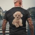 トイプードル犬、品種、ミニプードル子犬 メンズTシャツ バックプリント 高齢者への贈り物