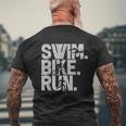 トライアスロン 水泳 バイク ラン トライアスロン メンズTシャツ バックプリント 高齢者への贈り物