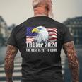 トランプ 2024年 イーグル アメリカ国旗 ドナルド・トランプ選挙 2024年 メンズTシャツ バックプリント 高齢者への贈り物