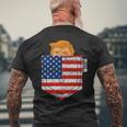 トランプ・イン・ユア・ポケットusa選挙 2024年7月4日のトランプ メンズTシャツ バックプリント 高齢者への贈り物
