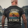 トランペット奏者 I Destroyilence Recto Trumpet Lovers メンズTシャツ バックプリント 高齢者への贈り物