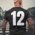 ナンバー12 シャツ。十二 メンズTシャツ バックプリント 高齢者への贈り物