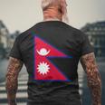 ネパール国旗 メンズTシャツ バックプリント 高齢者への贈り物