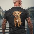 ノーフォークテリア 犬 モチーフ ペット アートワーク ノーフォークテリア メンズTシャツ バックプリント 高齢者への贈り物