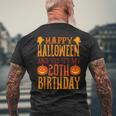 ハッピーハロウィンそしてはい、私の20歳の誕生日です メンズTシャツ バックプリント 高齢者への贈り物