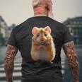 ハムスター げっ歯類 ゴールデンハムスター フィールドハムスター 小型ハムスター メンズTシャツ バックプリント 高齢者への贈り物