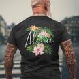 ハワイアンハイビスカスの花 アロハ メンズTシャツ バックプリント 高齢者への贈り物