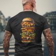 ハンバーガー チーズバーガー ファーストフード愛好家 食通 ギフト メンズTシャツ バックプリント 高齢者への贈り物